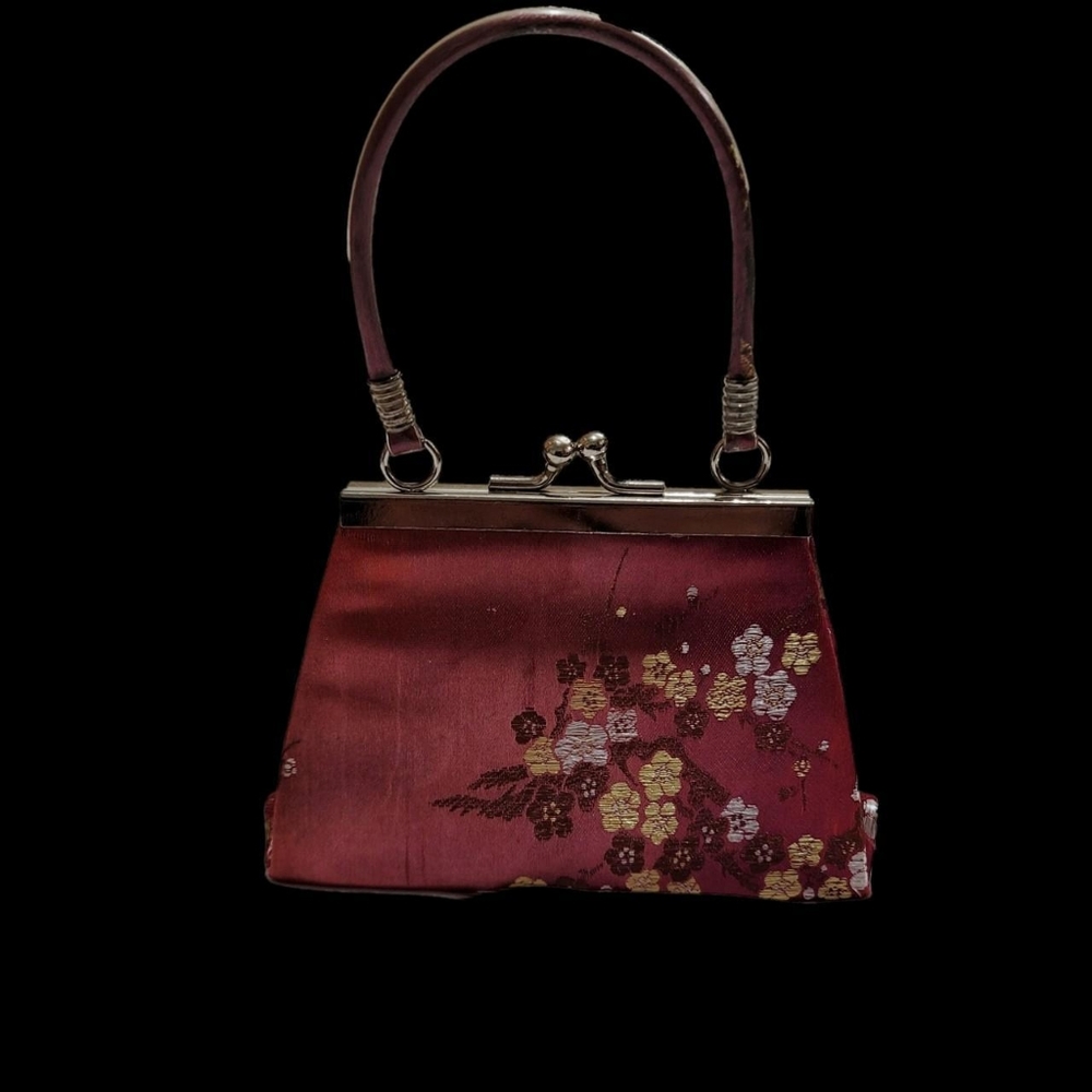 Retro Y2K Plum Floral Printed Mini Purse